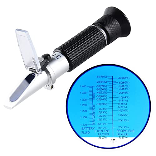 3-in-1 Antifreeze Refractometer in Fahrenheit Antifreeze Coolant Tester Refractometer for Checking Freezing Point of Automobile Antifreeze Systems and Battery Fluid Condition Battery Acid, Glycol - color: 3-in-1 ℉ Antifreeze Refractometer