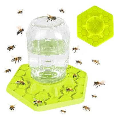 Bee Feeder for Mason Jar Made of Silicone - Bee Watering Station for Garden Compatible with Regular Mouth Mason Jars - color: Yellow