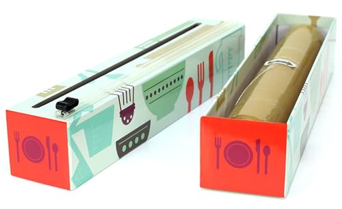 Chicwrap Cook's Tools Refillable Plastic Wrap Dispenser - One 12" x 250' Roll of Professional Grade Plastic Wrap - BPA Free and Kosher Certified - Reusable Dispenser w/Slide Cutter - style: Cook's Tools