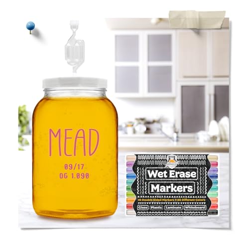 Fermentaholics 2 Pack - 110mm One Gallon Fermentation Lid, Gasket & S Airlock - Airtight Lid Turns Gallon Jar Into A Fermenter - Make Beer, Wine, Mead, Cider, Hard Kombucha, & More