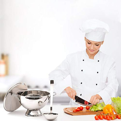 Stainless Steel Soup Ladle Set Long Handled Spoons with Pouring | Stainless Steel Material, 5 Pcs Hooked Handle Metal Ladles with Pouring Rim, 1oz 2oz 4oz 6oz 8oz Kitchen Cook