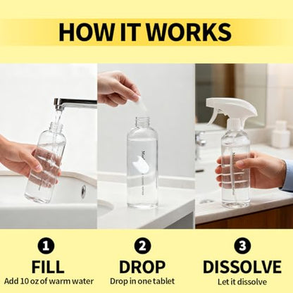 Multi-Surface Cleaner Refill Tablets with a Bottle, 6-Pack Refill, All-Purpose Cleaning Supplies Home & Kitchen - Non-toxic & Effective 6 x 10.14 Fl oz Bottles