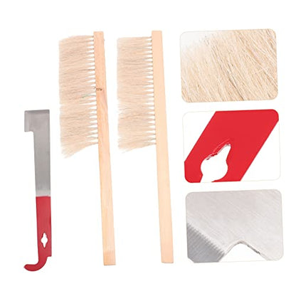 LABRIMP Beekeeping Kit Beehive Tool Brush and j Hook Beehive Beekeeping Tools Compact Lightweight Set