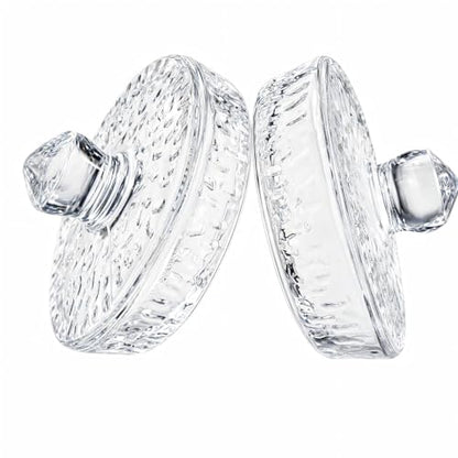 Fermentation Weights for Large Wide Mouth Gallon Mason Pickling Canning Jars (Over 3.5 Inches), Fermenting Weigh Easy Grip With Grooved Handles Wavy Grain Dot for Brewing Fermented Foods, Pack of 2 - color: Clear-3.5"-Pack of 2