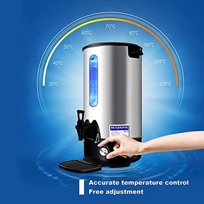 INTBUYING Stainless Steel Large Capacity Commercial 110V Hot Water Dispense Boiler Instant Boiling Machine Heater Electric Kettle Temperature Control for Coffee Tea with Faucet Tap-15.4L - size: 16.3 Quarts