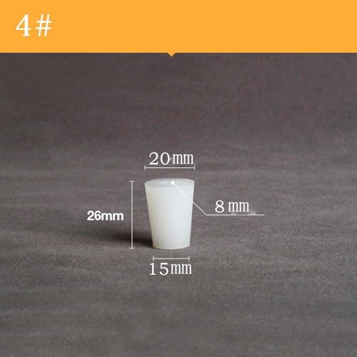 Reusable Silicone Hollow Conical Wine Stopper, Alkali Resistant Glass Bottle Stopper Wide Mouth Tube Stopper(4) - size: 4