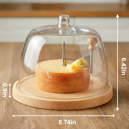 Cheese Curler Wheel, 2026 New Stainless Steel Cheese Slicer, Sharp Blade Cheese & Chocolate Shaver with Wooden Base, Create Cheese Rose Flowers (Without Cover) - color: Without Cover