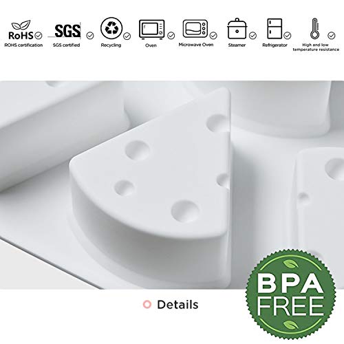 OCPO KITCHEN Cheese Silicone Baking Mold for Mousse Cake, CheeseCake, French Dessert, Pastry, Chocolate, Ice Cream, Pudding, Cake Decoration Mold, 3D Cheese Shape (8-Cavity) - style: Cheese (8-Cavity)