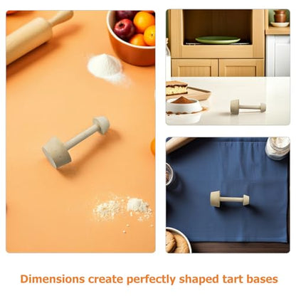 Wooden Tart Tamper: Dual-Sided Dough Press - Household Baking Tool For Egg Tarts - Wood Cheesecake Press Tamper - Pastry Making Gadget