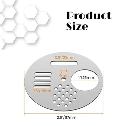 Flexzion Bee Hive Nuc Box Entrance Gate - 6 PCS 2.6 Inch Stainless Steel Bee Hive Entrance Disc & Bee Door with 4 Access Modes - Bee Hive Entrance Gate Disc for Nucleus & Full-Sized Hives - size: 6 pcs