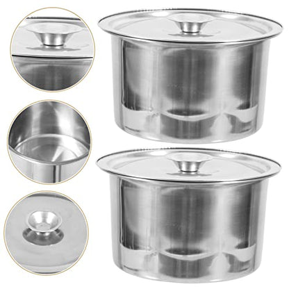 Kisangel 2set Stainless Steel Condiment Containers Lids Seasoning Jars for Kitchen Organization Spice Pots Tight Seal for Storing Seasonings