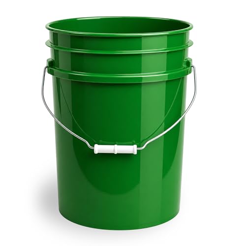 ePackageSupply 5 Gallon Bucket - Food Grade Bucket, Metal Handle Grip, BPA-Free, Heavy-Duty 90 Mil HDPE Plastic Pail, Stackable Utility Container, Made in USA, Lid Not Included, Green, 1 Pack - color: Green, size: 1 Pack