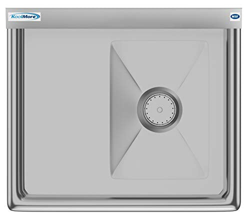 KoolMore 1 Compartment Stainless Steel NSF Commercial Kitchen Prep & Utility Sink with Drainboard - Bowl Size 10" x 14" X 10" - size: 1 Drainboard