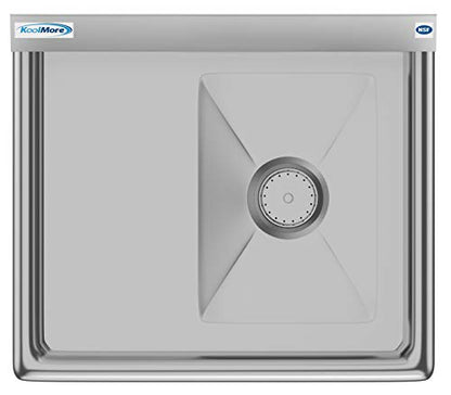 KoolMore 1 Compartment Stainless Steel NSF Commercial Kitchen Prep & Utility Sink with Drainboard - Bowl Size 10" x 14" X 10" - size: 1 Drainboard