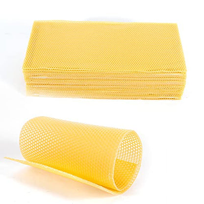30PCS Beeswax Sheets, Natural Beehive Wax Coated Foundation Sheet Deep Beehive Foundation Sheets Wax Sheets Beekeeping Supply for Beekeeping Candle Making