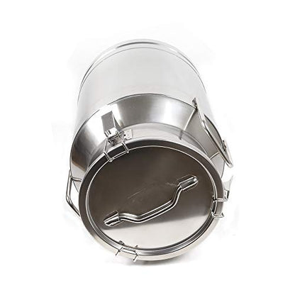 Milk Can with Sealed Lid, Stainless Steel Milk Transport Cans Wine Pail Bucket Tote Jug Pot Oil Liquid Storage Barrel with 2 Handles Sealed Silicone Anti-Leak Ring Lock Belt 30L 7.92 Gallon - color: 30L