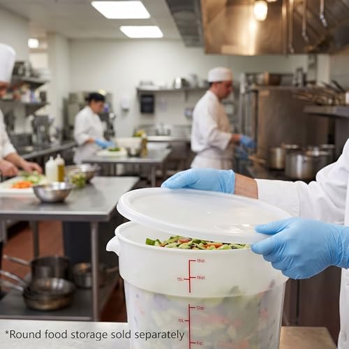 TrueCraftware- White Round Polypropylene Food Storage Container Lid Fits 12 18 & 22 Qt. Round Containers Replacement Lid for Meal Prep Kitchen Pantry Commercial Restaurant Dishwasher Safe - size: Lid - Fits 12&18qt