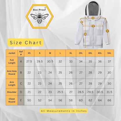 Beekeeping Jacket with Veil 3-Layer Ultra Ventilated 2 Veil Options (Fencing & Round) YKK Zippers Full Protection Suit Carrying Bag (BP-302-Golden)-XXL - color: Golden 2 Veils, size: 2XL