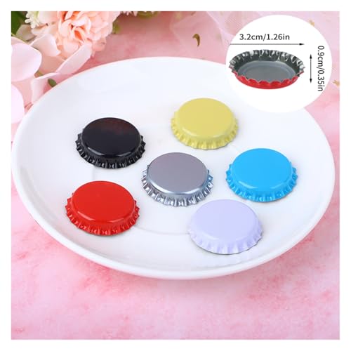 100Pcs for DIY Home Brewing Beer Tool for Caps Homebrew Beer Caps Craft Beer Bottling Caps Oxygen Absorbing Seal(Black) - color: Black