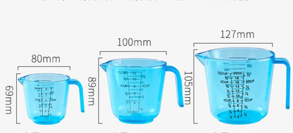 Plastic Measuring Cup Clear Graduated Measuring Cups Plastic Mug with Spout and Handles Ounce and Ml Cup Marking for Recipe Ingredient, Flour, Water, Liquid (2 ½ cup 600ml pink)