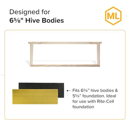 Mann Lake 6 1/4" Deep Unassembled Beekeeping Frames, Groove Top and Bottom, No Holes in Endbars, Designed for High Precision and Durability, Compatible with All Uncappers, 100 Pack, Made in the USA - size: 6-1/4-Inch
