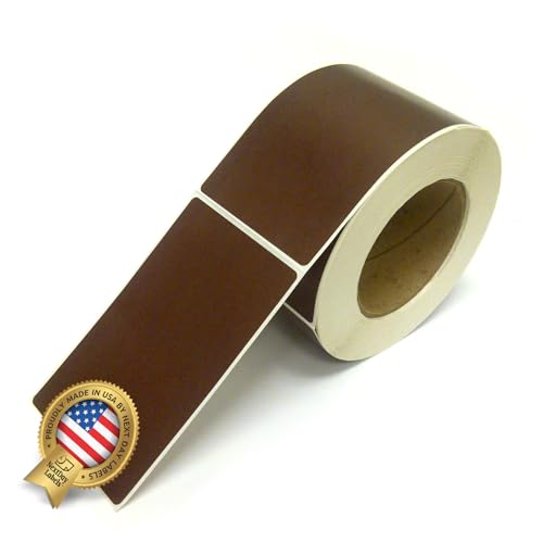 NextDayLabels 500 Rectangle Stickers (3" x 5") - Color Coding Labels Roll - Moving Labels for Boxes, Colored Inventory Stickers for Packing, Organizing, and Storage (Brown) - color: Brown
