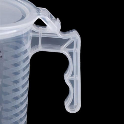 250 ML Plastic Measuring Cup with Lid,Large Capacity Measuring Container with Handle and Pour Spout Kitchen Cooking Pastry Baking Accessories