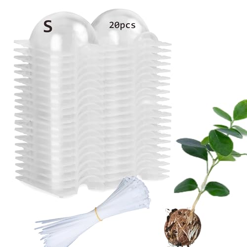 Tree Root Growing Box, Reusable Transparent Plants Asexual Reproduction Grafting Ball, High Pressure Air Layering Pods Propagation Kit (20pcs Small) - color: White-s-20pack