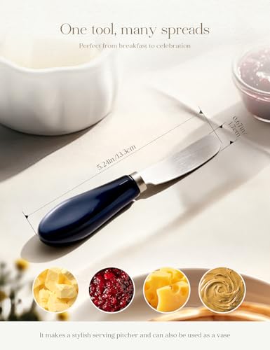 Stainless Steel Butter Spreader Knife 2 Pack with Handle for Kitchen Blue | Dishwasher Safe, for Soft & Hard Cheese, Jam, Cold Butter - color: Blue 2 Pack