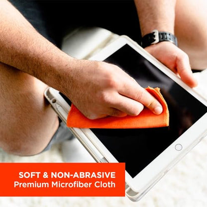 WHOOSH! Laptop Screen Cleaner Spray and Wipe [Set of 12] - 3.4 + 0.3 fl oz + 2 Microfiber Cloths - Duo with Large & Travel Size Bottles for Eyeglass Cleaner & Car Screen Cleaner- iPhone Cleaning Kit - size: 3.7 Fl Oz (Pack of 12)