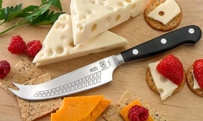 Mercer Culinary Renaissance Hard Cheese Knife, 4.75-Inch - color: Black Handle, size: 4.75-Inch Hard Cheese Knife