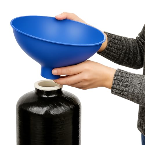 Extra-Large 10-Inch Industrial Wide-Mouth Funnel for Water Softener Brine & Resin Tanks – BPA-Free HIPS Plastic – Made in USA