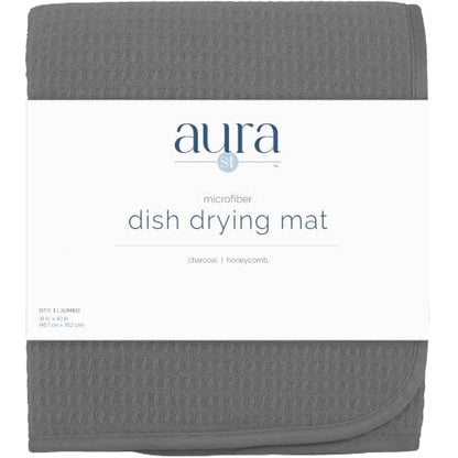 S&T INC. Dish Drying Mat Jumbo, 18” x 30”, Absorbent Microfiber Kitchen Counter Mat, Dish Drying Pad for Dishes, Utensils, Pots and Pans, Jumbo, Charcoal - size: 18" x 30"