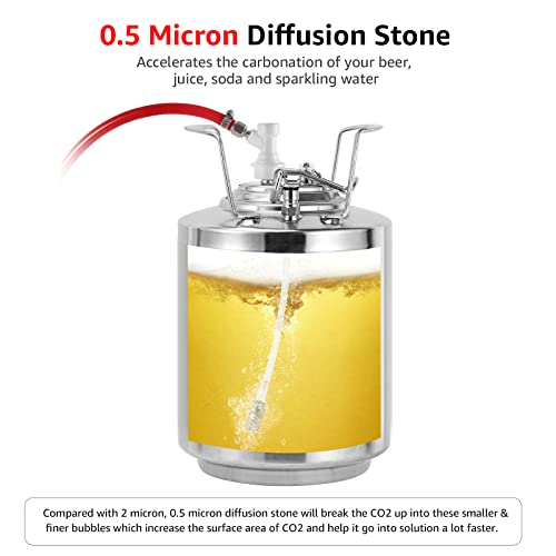 Carbonation Keg Lid 0.5 Micron Diffusion Stone Corny Keg Carbonation Lid Carbonator Keg Lid for Cornelius Keg Soda Beer Forced Carbonation