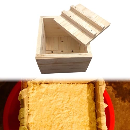 Wooden Tofu Press Maker Soybean Curd Maker Kitchen Gadget, DIY Homemade Kitchen Cheese Maker for Home Living Room Cheese Tofu, 11.5cmx10.5cmx8.8cm