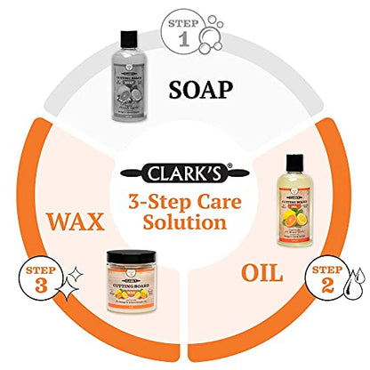 CLARK'S Small Scrub Brush and Cutting Board Care Kit | Orange and Lemon Scent