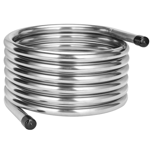 Vigorous Wort Chiller, 1" x 20 Ft Food Grade 304 Stainless Steel Coil, Water Chiller for Ice Bath Beer Brewing Tubing Coil, Stainless Steel Immersion Chiller - size: 1" x 20 Ft Wort Chiller