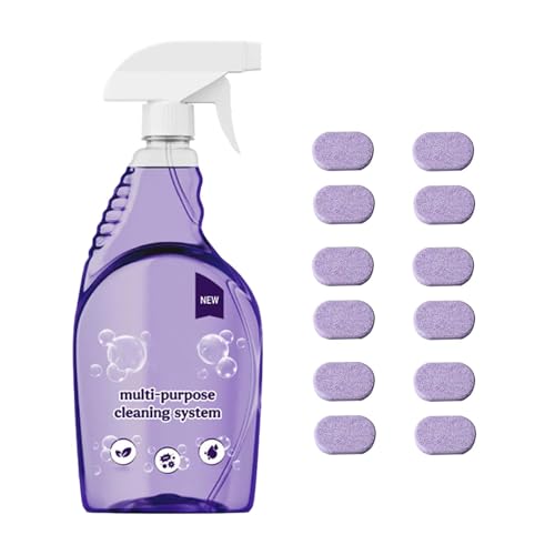 Clean Spray Cleaner for Ovens, Spray Oven Cleaner, Multi-Surface Cleaners with Concentrated Cleaning Tablets, Multi Purpose Cleaning for Ovens, for Kitchen,Bathroom (1 Bottle+12 Pcs)