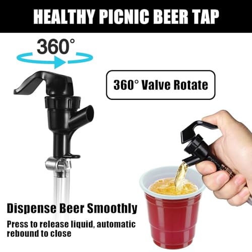 MRbrew 5 FT Ball Lock Beer Line Assembly Kit, 3/16" Liquid Line with Picnic Tap Faucet PVC Brewing Tubing Ball Lock Quick Disconnect for Cornelius Keg Beer Dispenser Soda Dispensing