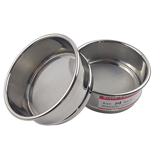 LABALPHA 325 Mesh Lab Sieves, Test Sieve #325 Mesh, 4'' Diameter, 304 Stainless Steel Wire Cloth (0.045mm) - size: 325 mesh (0.045mm)
