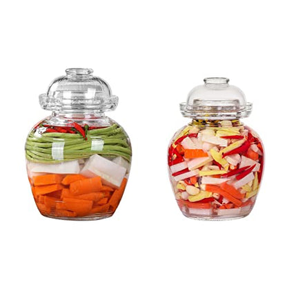 Fermentation Pickle Jar, Fermentation Kit with Water Seal, Glass Jar with Lid Paocai Jar Crock Pot for Pickles, Kimchi, Sauerkraut, Kombucha and Wine Brewing