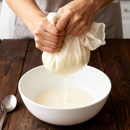 Grade 100 Cheesecloth for Straining, 15 Pack Unbleached Cotton Cloths | Precut with hemmed edges, reusable 56 x 42 weave, 10 pcs 20 x 20 + 5 pcs 15 x 15 for yogurt, cheese and nut milk