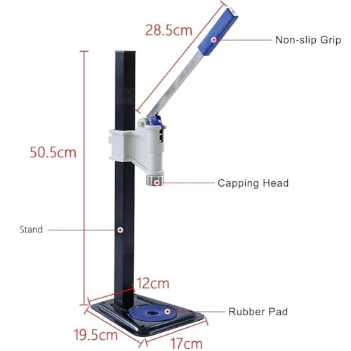 Manual Bottle Capper Tool, Manual Bottle Capper with Non-Slip Base and Adjustable Handle, No Need Electricity, Reinforced, Height Adjustable, Lever-Action for Homebrew Beer, Soft Drinks