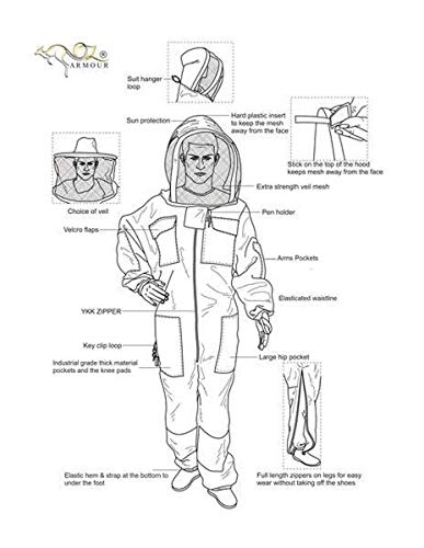 Beekeeping Suit Ventilated Air Mesh with Fencing Veil & Round Brim Hat