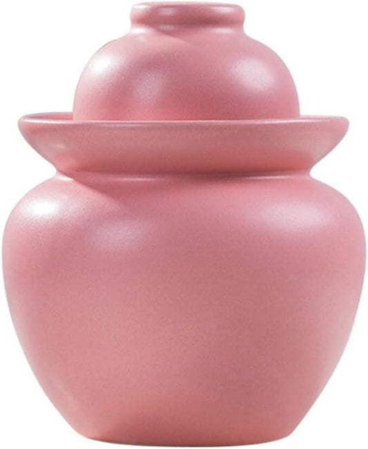 Porcelain Pickle Jar,Ceramics Fermentation Crock Pickling Pot,Fermenting Jar with Water Seal Airlock Lid(Pink,1.75Kg) - color: Pink, size: 1.75Kg