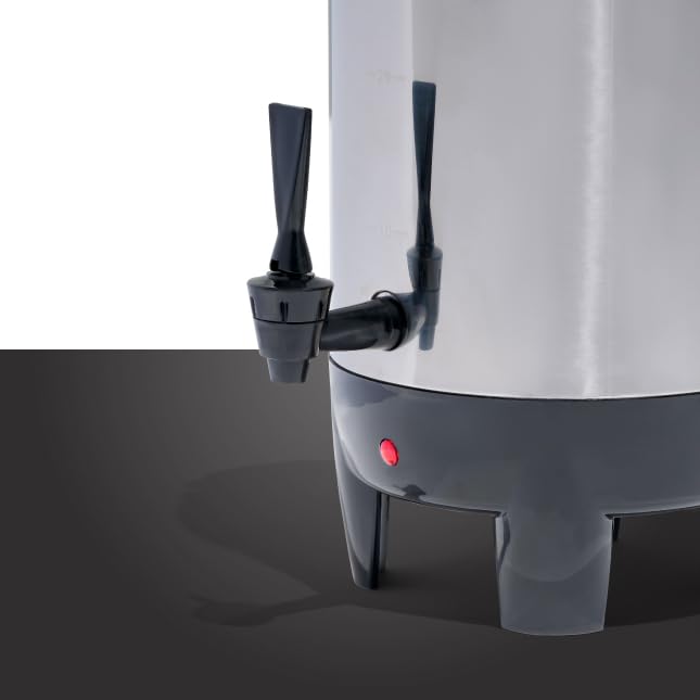 30 Cup Coffee Urn - Quick-Brewing Stainless Steel Double-Faucet - Perfect For Espresso, Hot Water, Tea, Hot Chocolate - Stainless Steel - style: 30 Cup