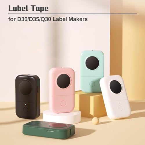 3Rolls White Label Tape 12mmx40mm Compatible with Phomemo D30 D35 Label Maker Waterproof Laminated Custom Stickers Office Labels Replacement (White)