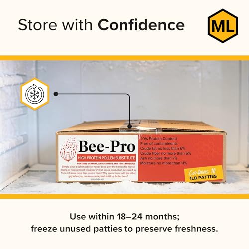 Mann Lake Bee-Pro Patties, High Protein Honey Bee Nutrition with Pro Health Digestive Aide, Spring & Fall Brood Builder for Increased Colony Survival & Stronger Spring Population, Made in USA, 40 Lbs - size: 40 Pound (Pack of 1), style: Bee-Pro