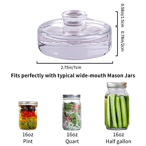 Eleganttime 9 Pack Glass Fermentation Weights with Easy Grip Handle, Heavy Fermenting Lids Canning Weight Kit for Wide Mouth Pickling Mason Jars - color: Glass Weight-9pcs