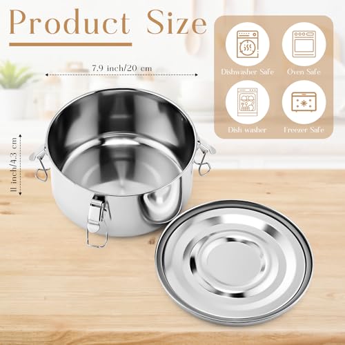 4 Pcs Stainless Steel Bento Box Bulk 101 oz Reusable 304 Stainless Steel Food Storage Containers with Lockable Clips to Leak Proof, Dishwasher Safe - size: 101 oz